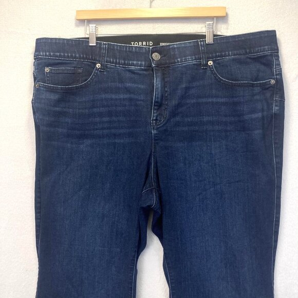 Torrid Bombshell Flare Jeans Womens 26S Dark Wash Super Soft Stretch High Rise - Picture 3 of 16